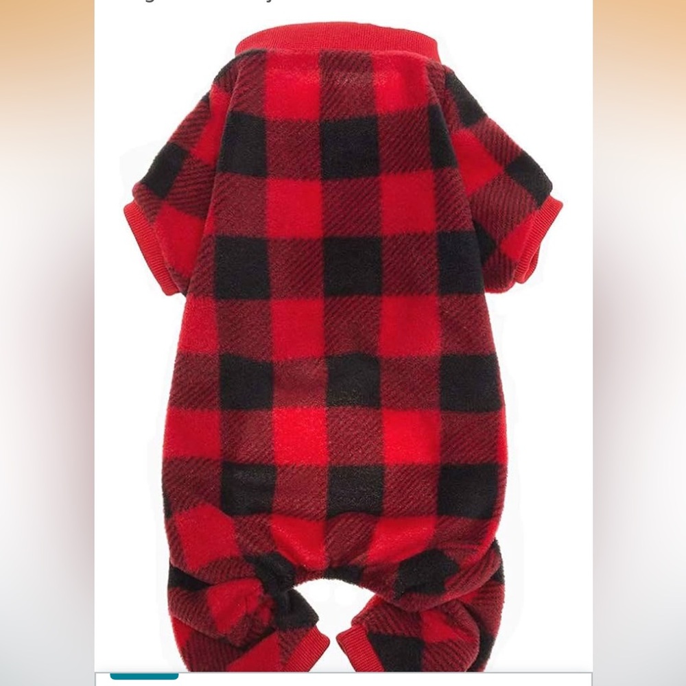 Plaid Dog Pajamas - Red and Black